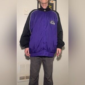 Vintage Colorado Rockies Purple and Black Lightweight Windbreaker Jacket